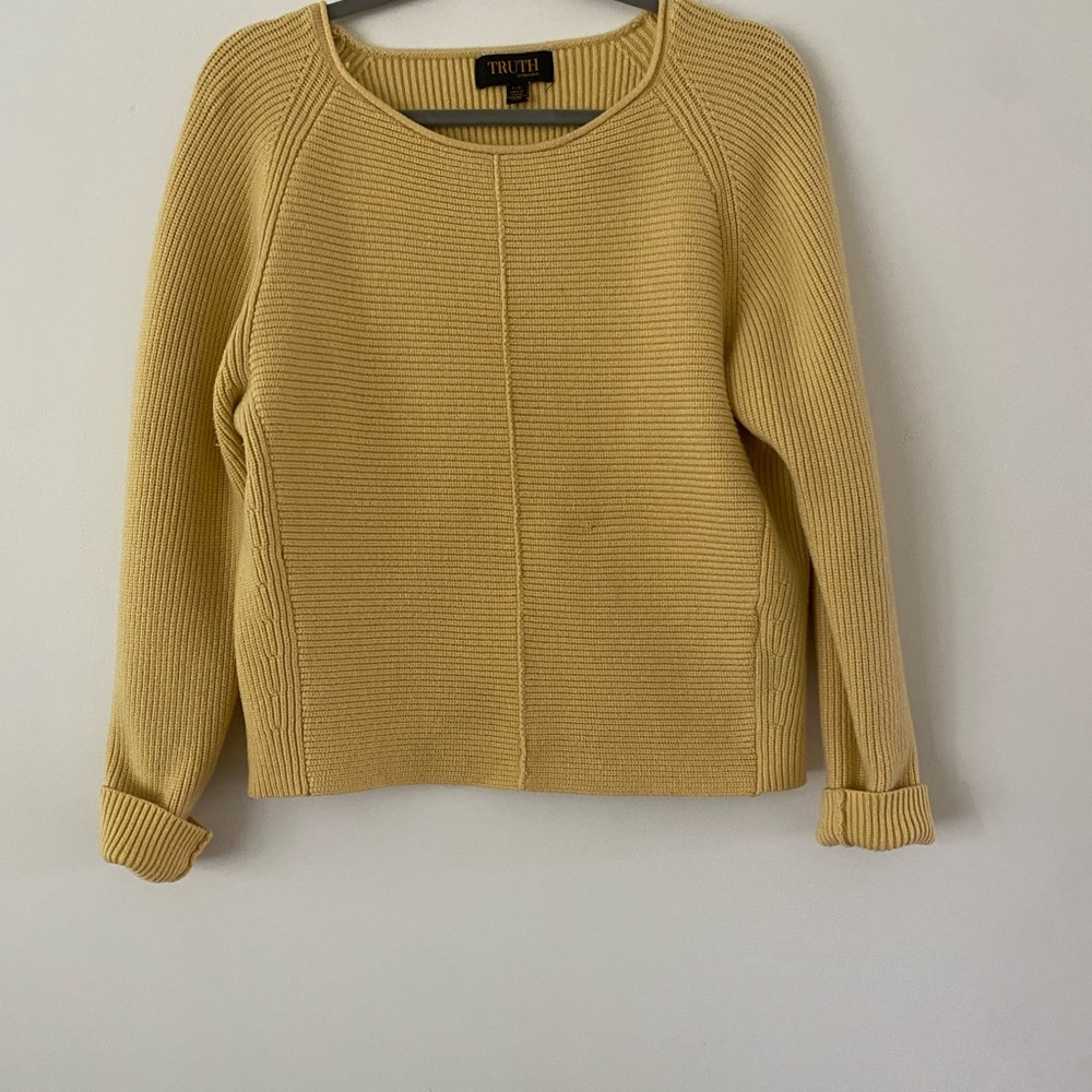 Truth Yellow Crew Neck Sweater Classic Knit